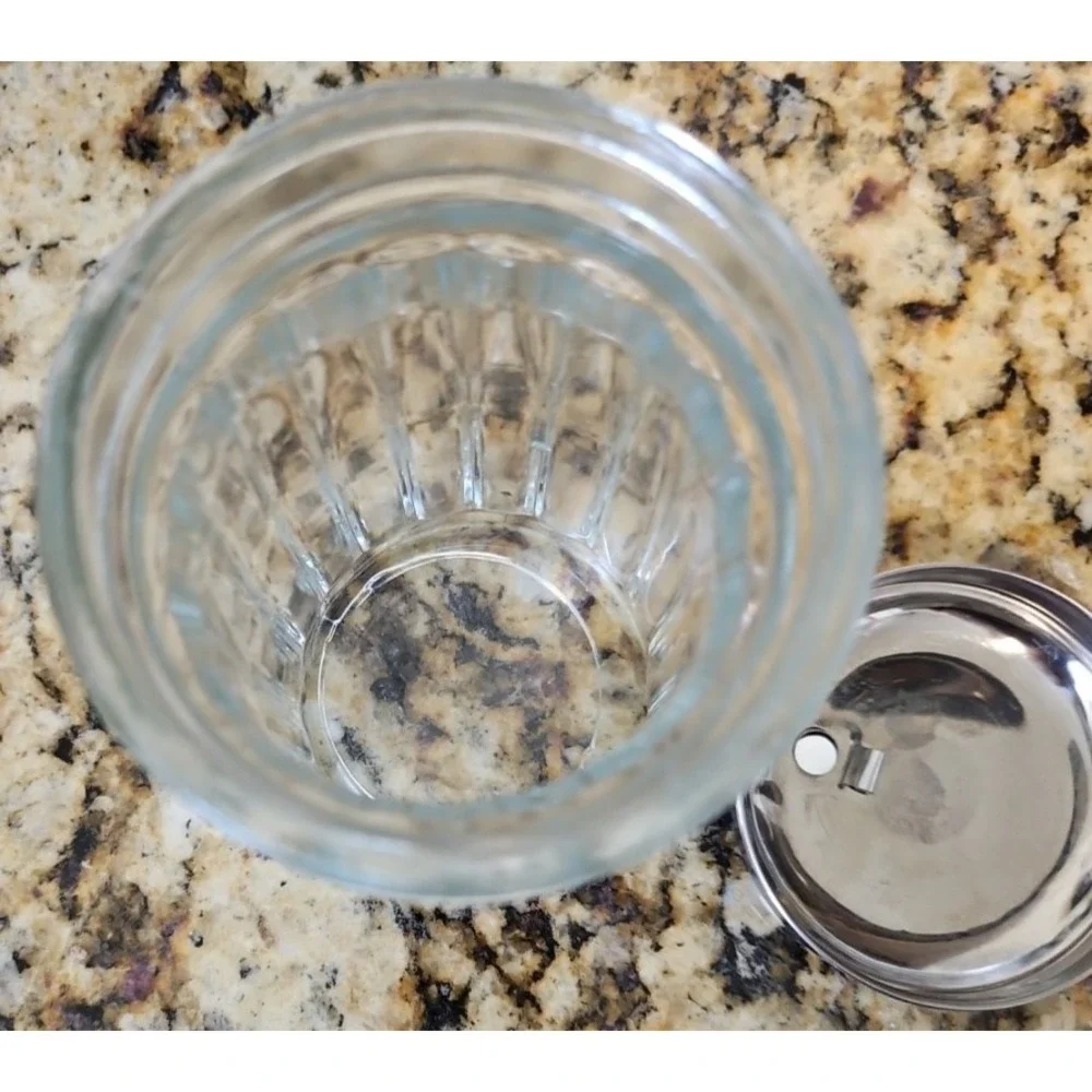 Vintage Ribbed Clear Glass Sugar Shaker Dispenser - 5.5